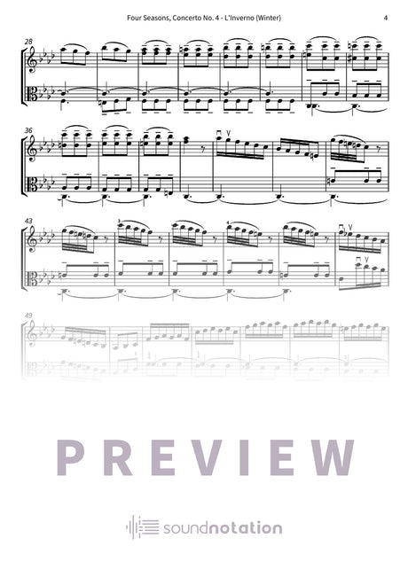 Four Seasons, Concerto No. 4 - L'Inverno (Winter) - Preview Page 2