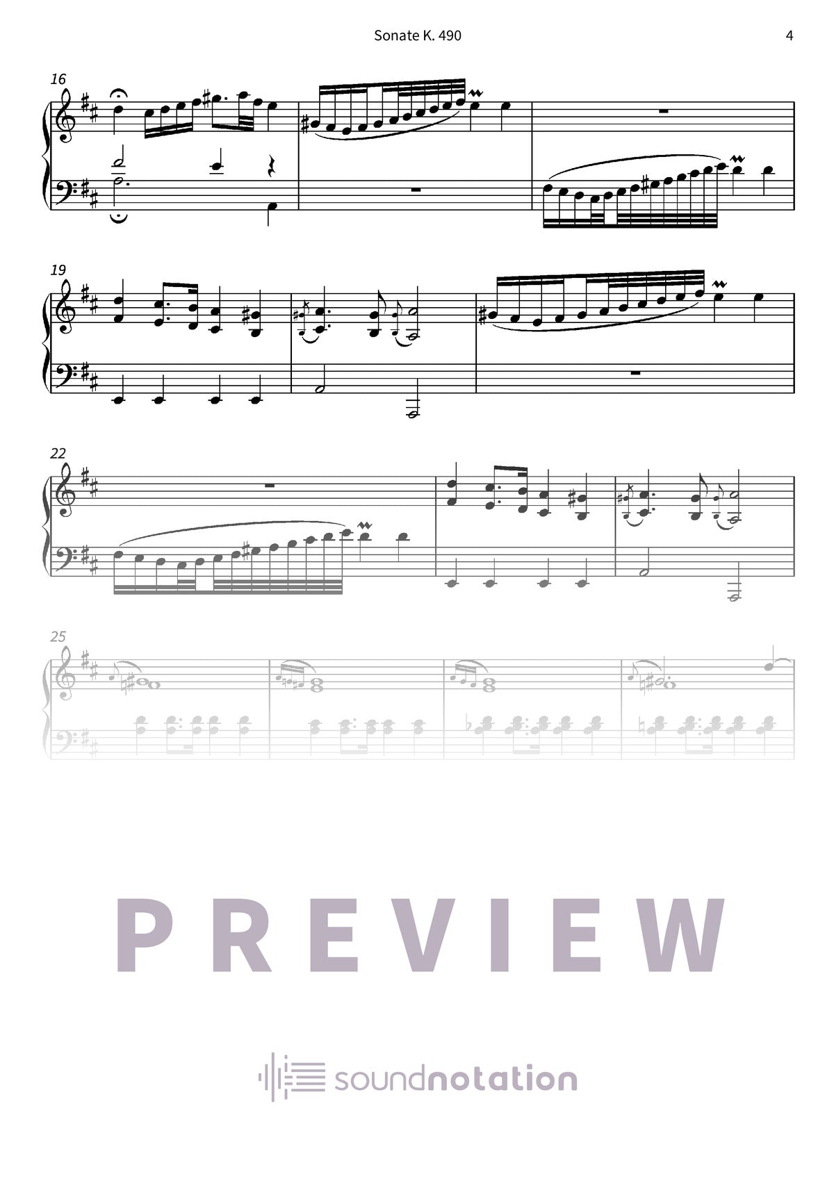 Sonate K. 490 - Preview Page 2