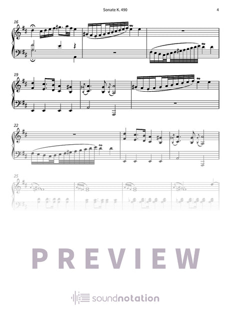 Sonate K. 490 - Preview Page 2