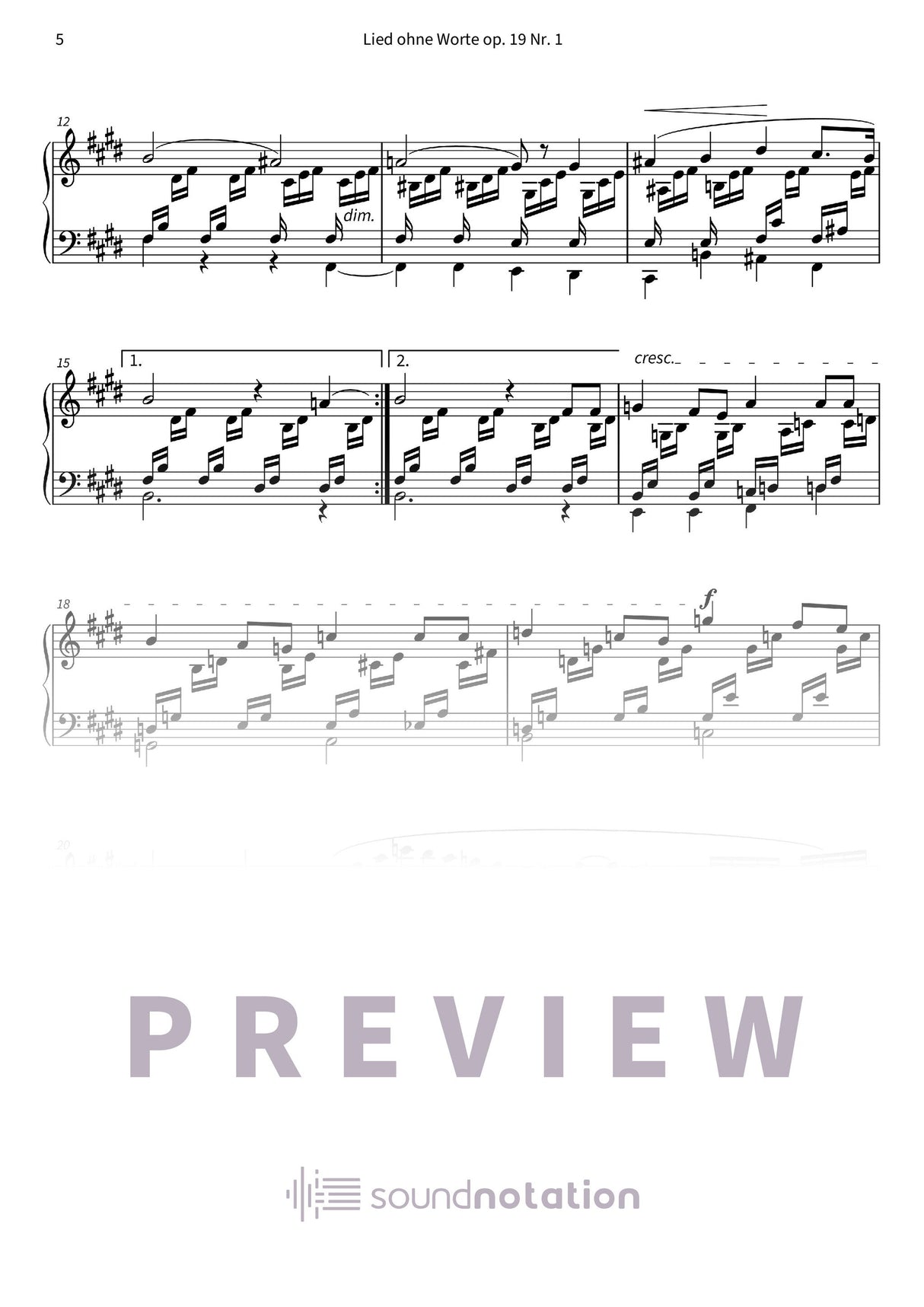 Lieder ohne Worte op. 19 - Preview Page 2
