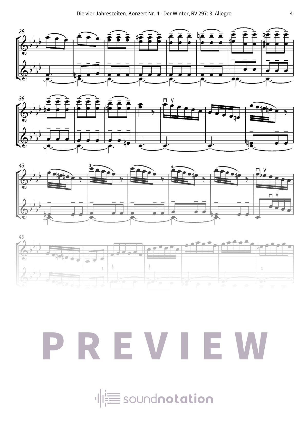 Die vier Jahreszeiten, Konzert Nr. 4 - Der Winter - Preview Page 2