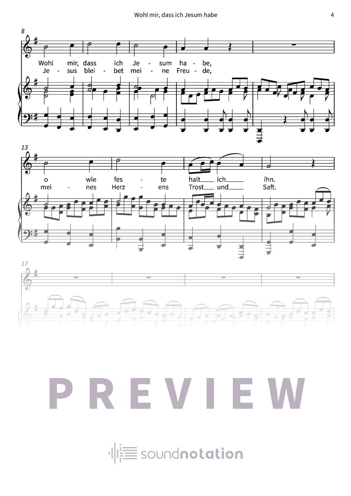 Wohl mir, dass ich Jesum habe - Preview Page 2