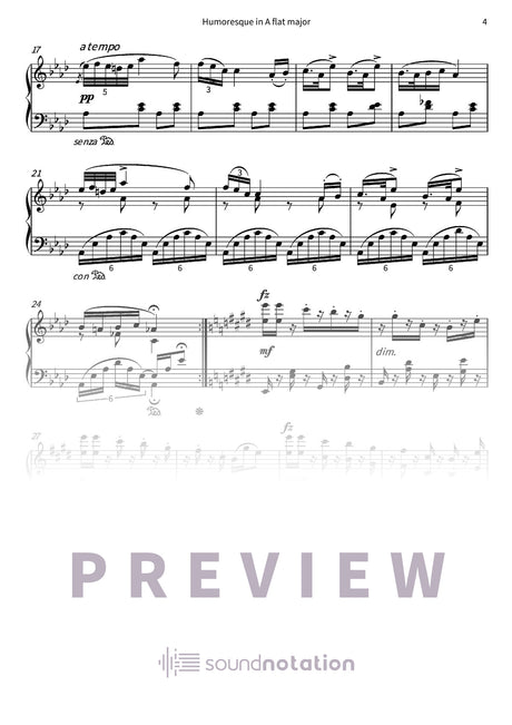 Humoresque in A flat major - Preview Page 2