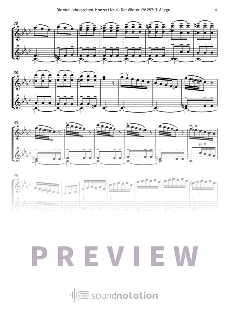 Die vier Jahreszeiten, Konzert Nr. 4 - Der Winter - Preview Page 2