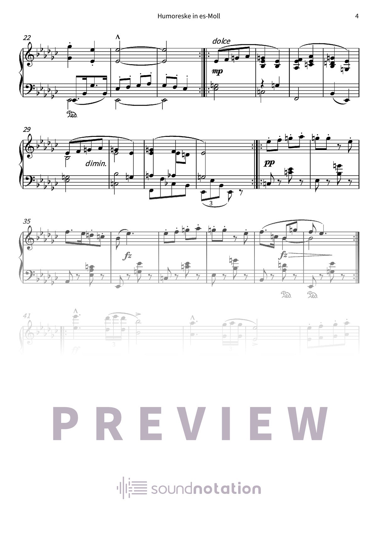 Humoreske in es-Moll - Preview Page 2