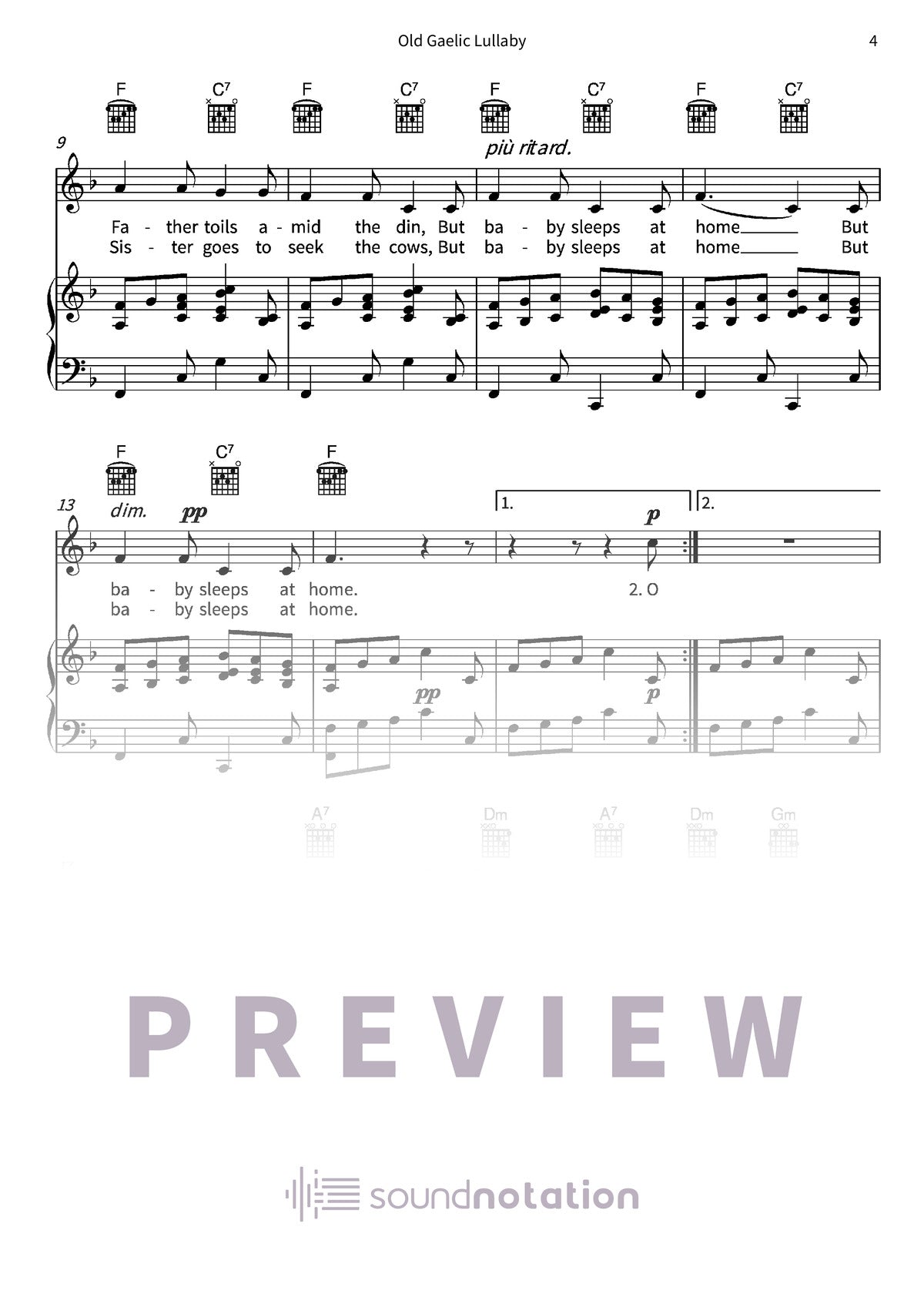 Old Gaelic Lullaby - Preview Page 2