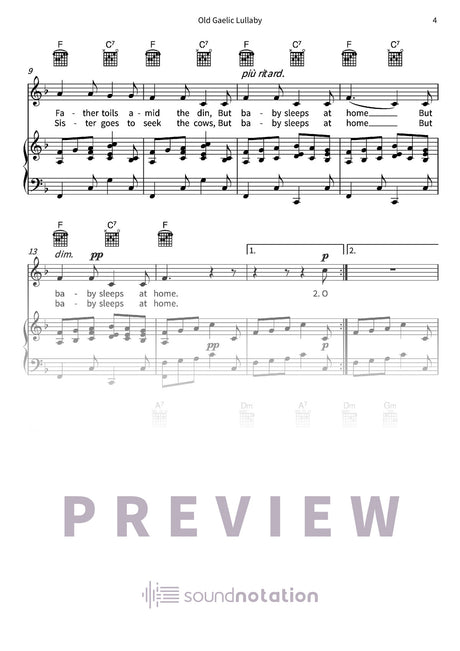 Old Gaelic Lullaby - Preview Page 2