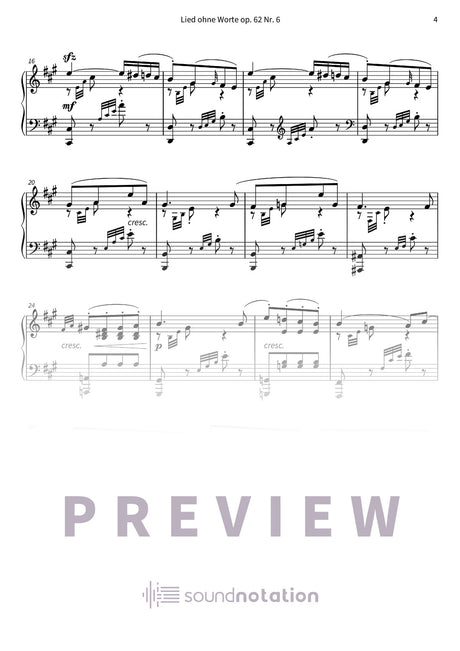 Lied ohne Worte op. 62 Nr. 6 - Preview Page 2