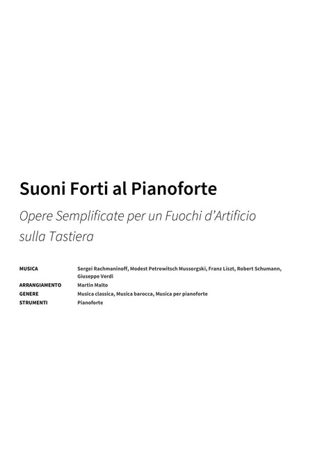 Suoni Forti al Pianoforte - Title Page