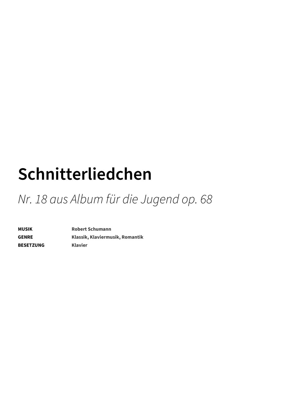 Schnitterliedchen - Title Page