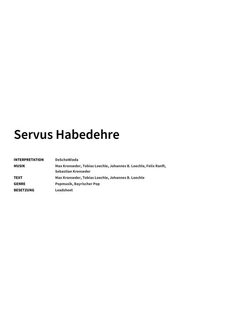 Servus Habedehre - Title Page