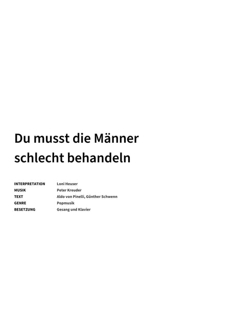 Du musst die Männer schlecht behandeln - Title Page