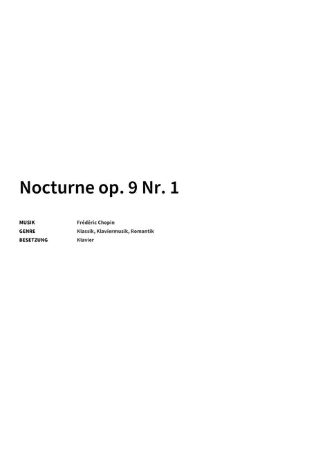 Nocturne op. 9 Nr. 1 - Title Page