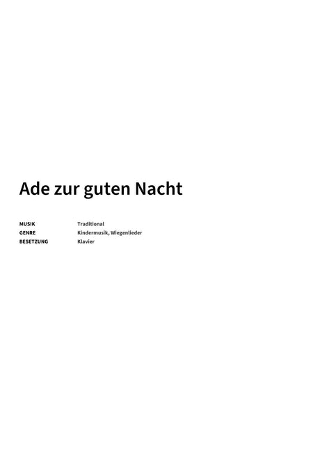 Ade zur guten Nacht - Title Page