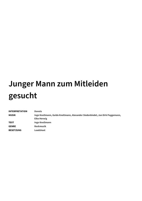 Junger Mann zum Mitleiden gesucht - Title Page