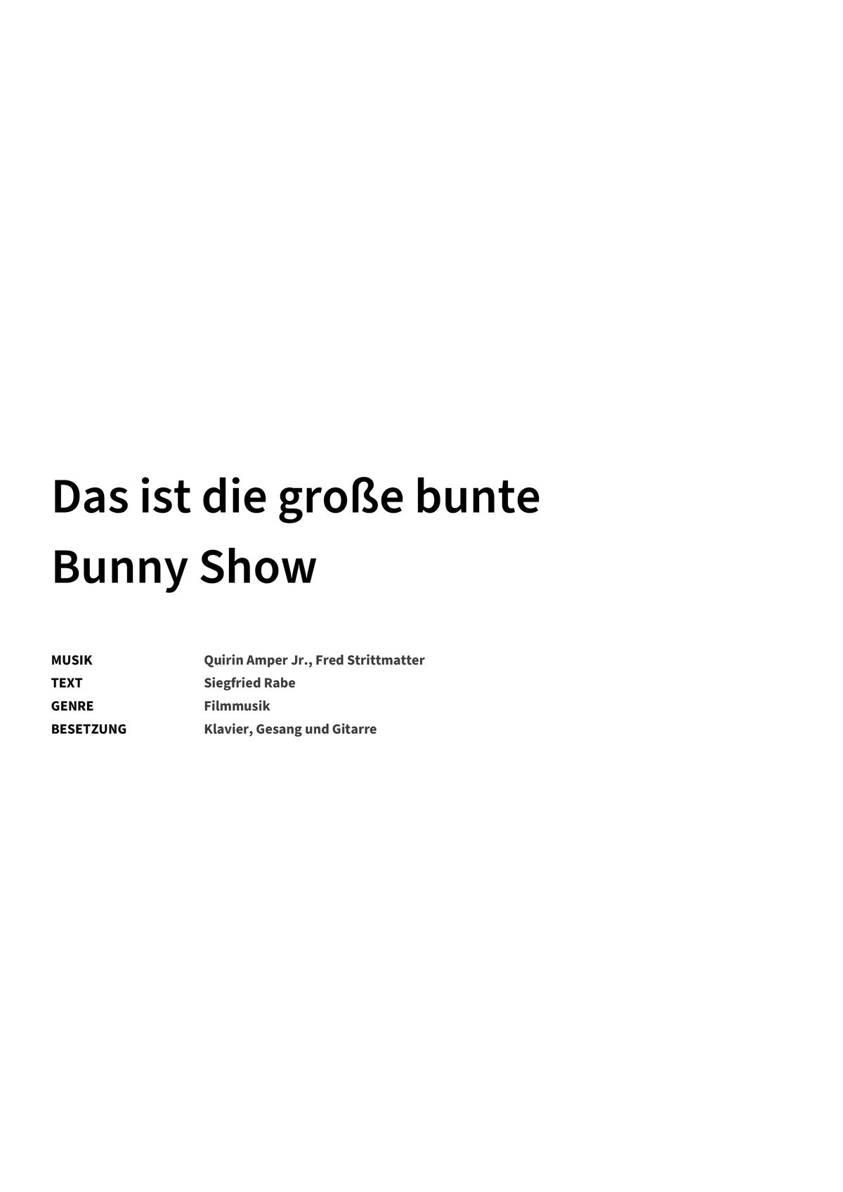 Das ist die große bunte Bunny Show - Title Page