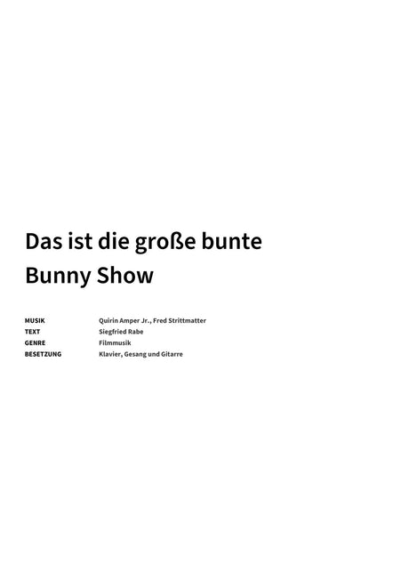 Das ist die große bunte Bunny Show - Title Page