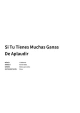 Si Tu Tienes Muchas Ganas De Aplaudir - Title Page