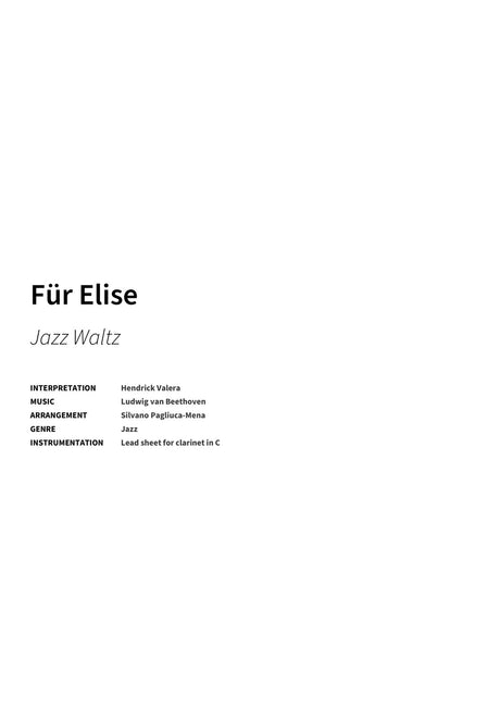 Für Elise - Title Page