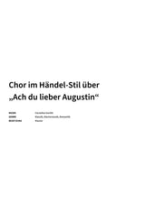 Chor im Händel-Stil über „Ach du lieber Augustin“ - Title Page