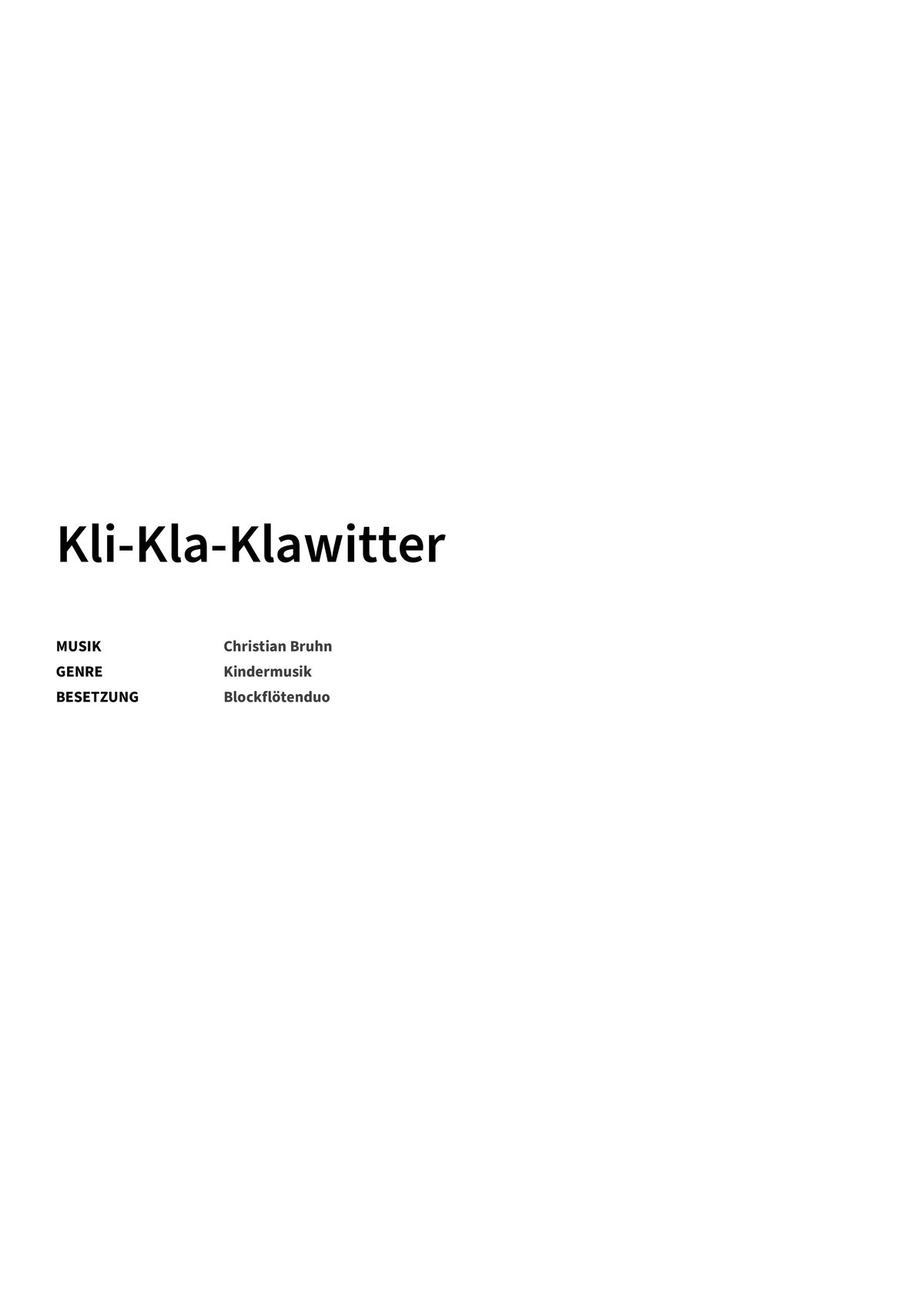 Kli-Kla-Klawitter - Title Page