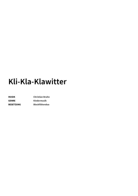 Kli-Kla-Klawitter - Title Page