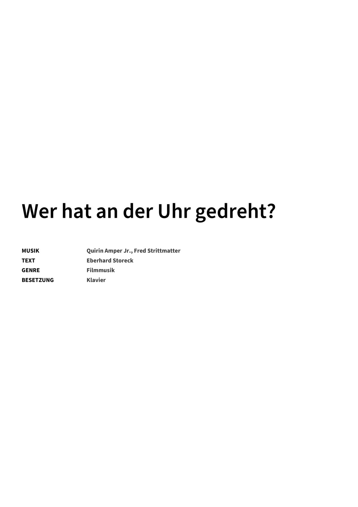 Wer hat an der Uhr gedreht? - Title Page
