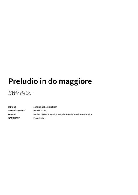 Preludio in do maggiore - Title Page