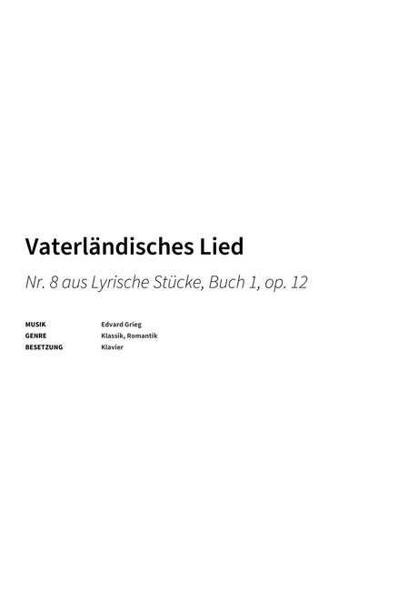 Vaterländisches Lied - Title Page