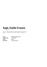 Sagt, holde Frauen - Title Page