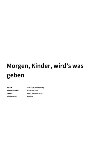 Morgen, Kinder, wird’s was geben - Title Page