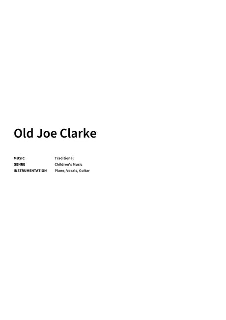 Old Joe Clarke - Title Page