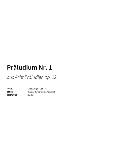 Präludium Nr. 1 - Title Page