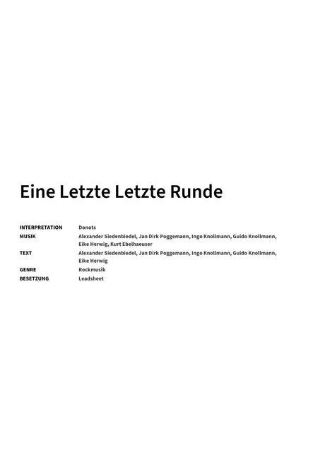 Eine Letzte Letzte Runde - Title Page