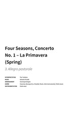 Four Seasons, Concerto No. 1 – La Primavera (Spring) - Title Page