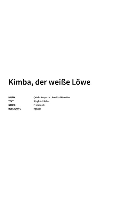 Kimba, der weiße Löwe - Title Page