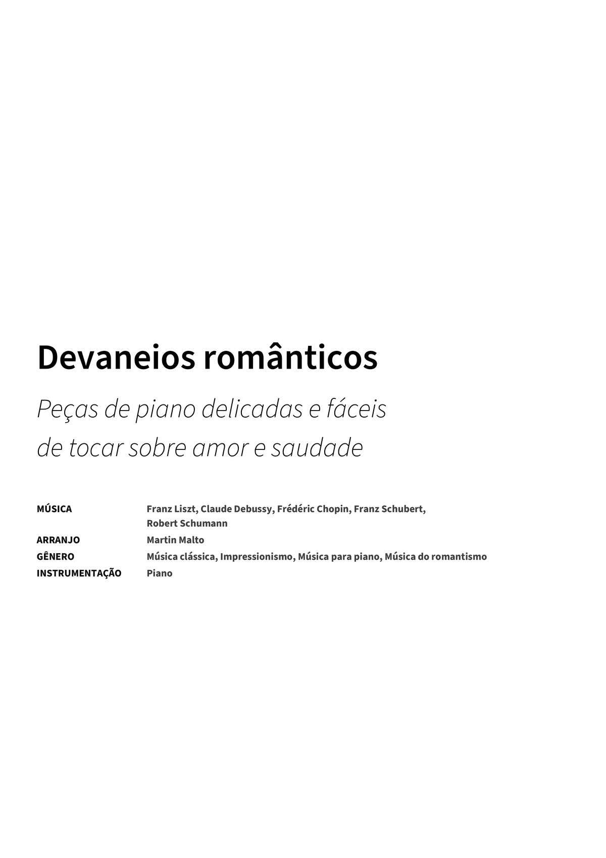 Devaneios românticos - Title Page