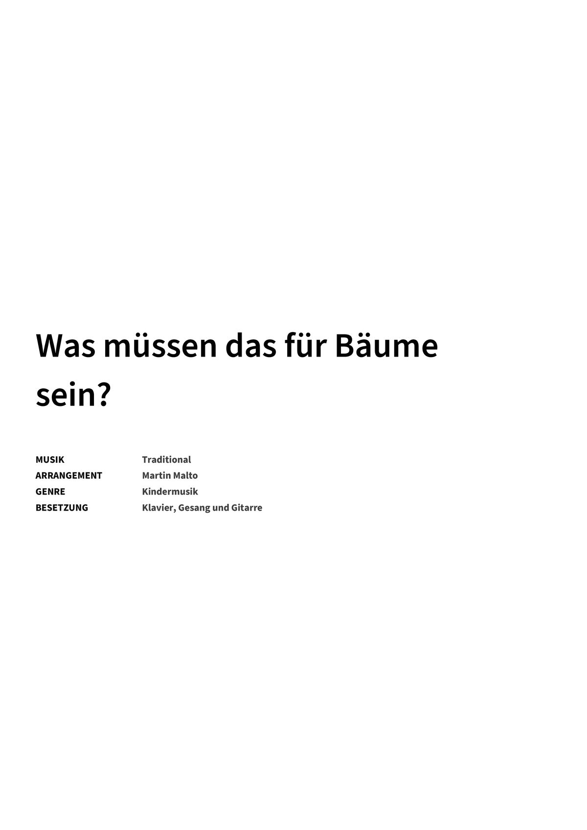 Was müssen das für Bäume sein? - Title Page