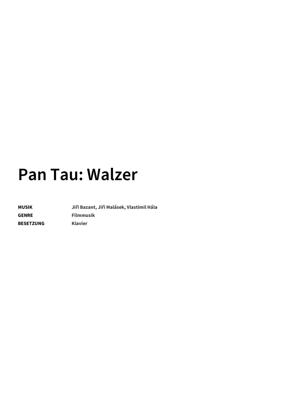 Pan Tau: Walzer - Title Page
