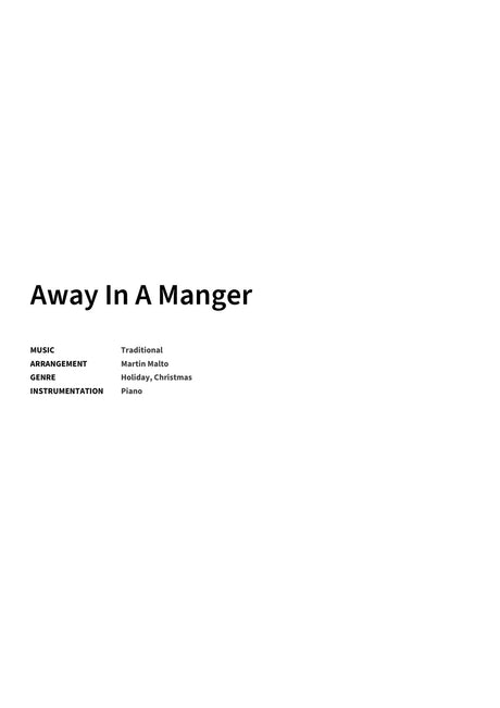 Away In A Manger - Title Page