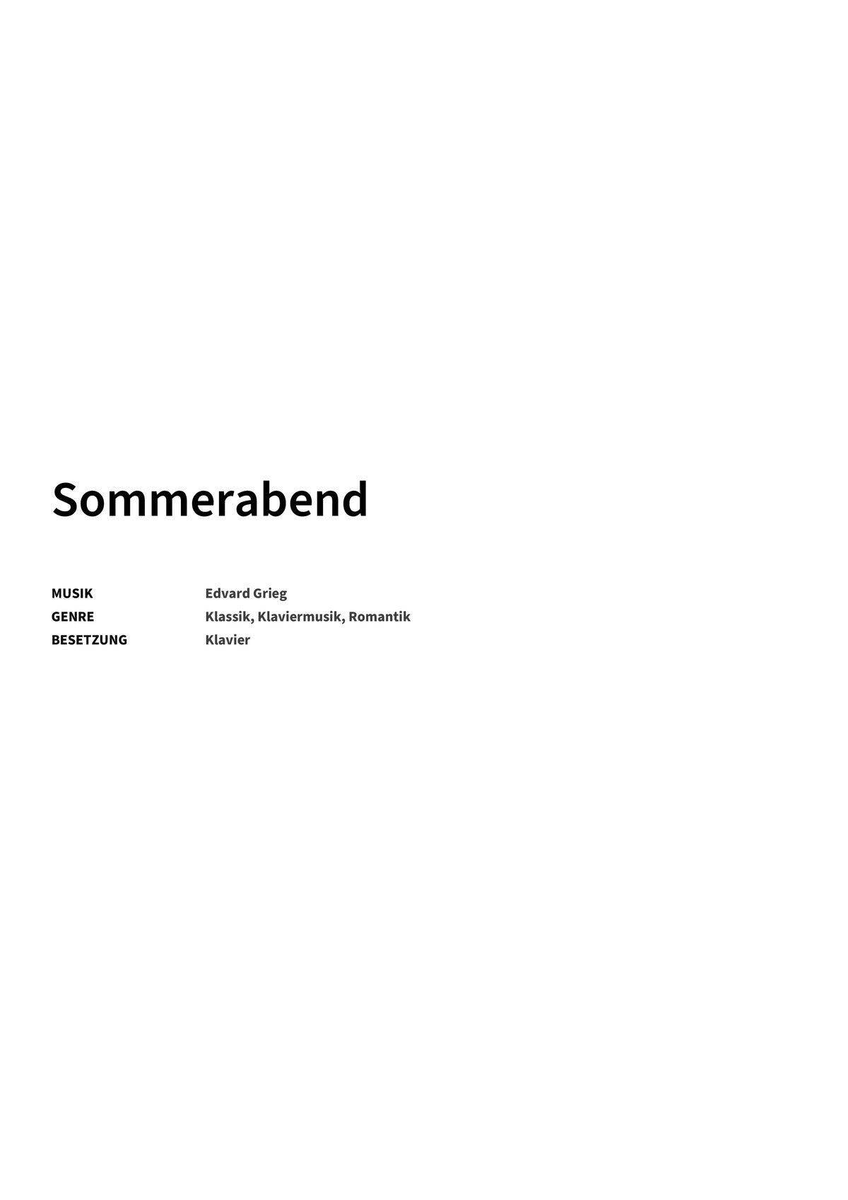 Sommerabend - Title Page