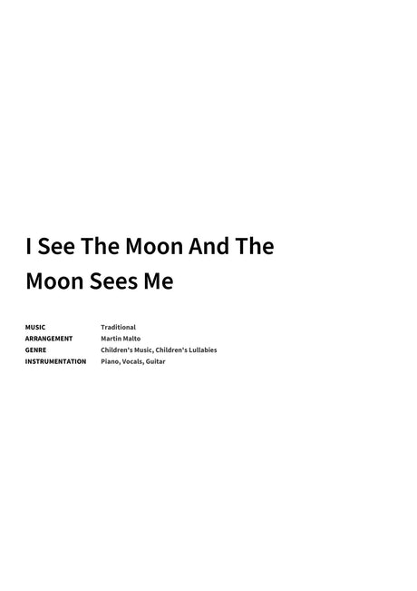 I See The Moon And The Moon Sees Me - Title Page