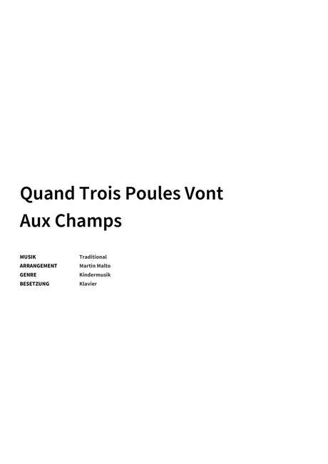 Quand Trois Poules Vont Aux Champs - Title Page