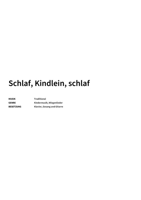 Schlaf, Kindlein, schlaf - Title Page
