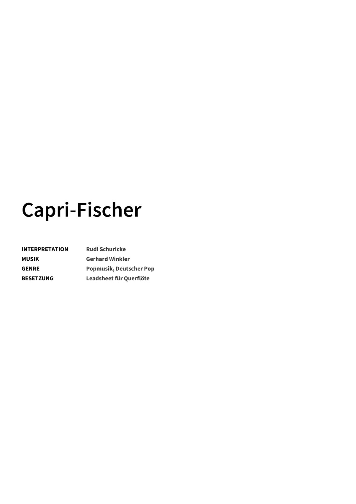 Capri-Fischer - Title Page