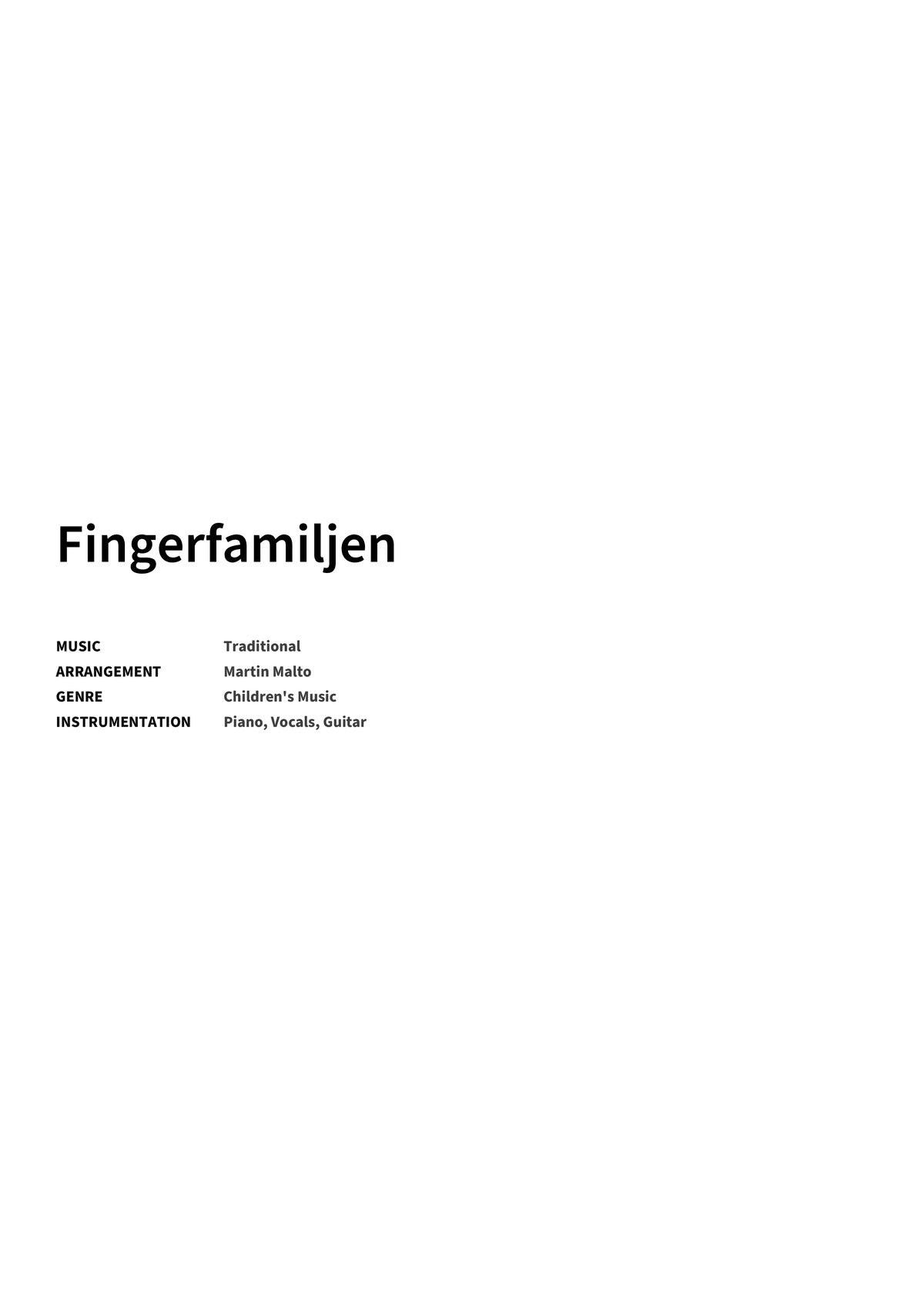 Fingerfamiljen - Title Page