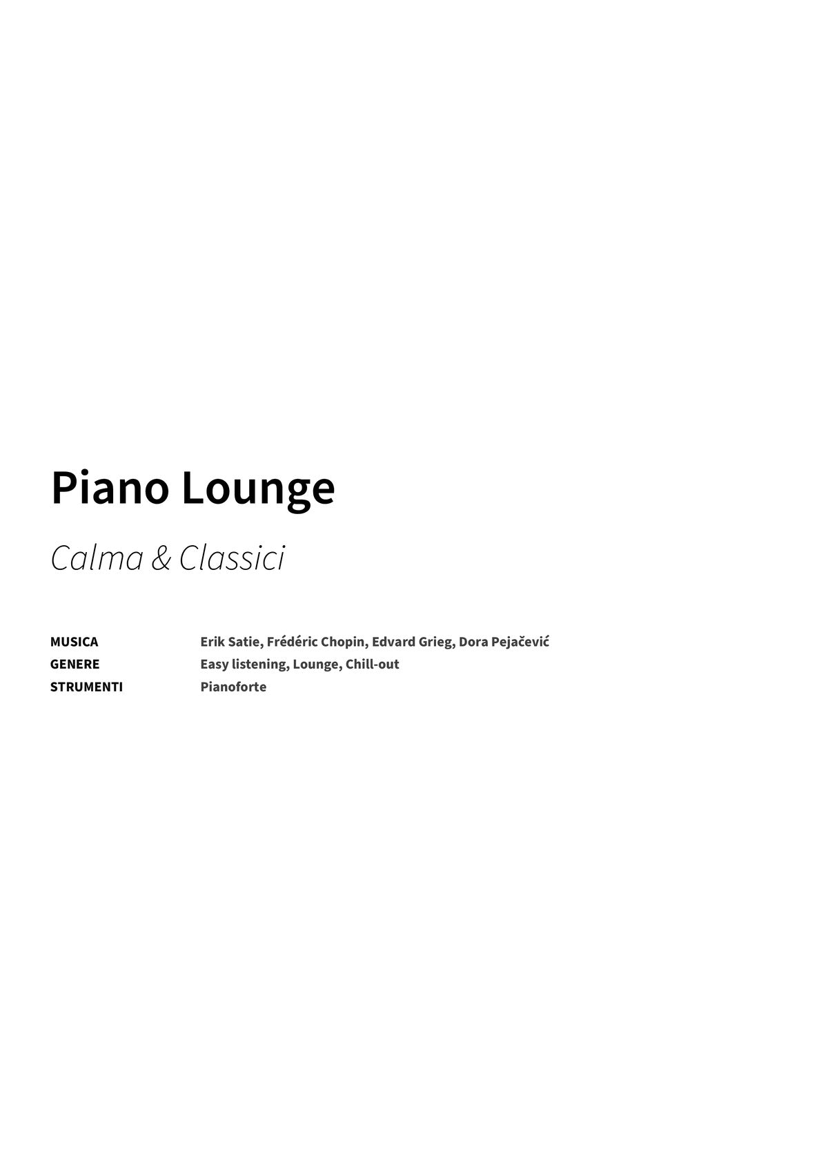 Piano Lounge - Title Page