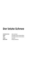 Der letzte Schnee - Title Page
