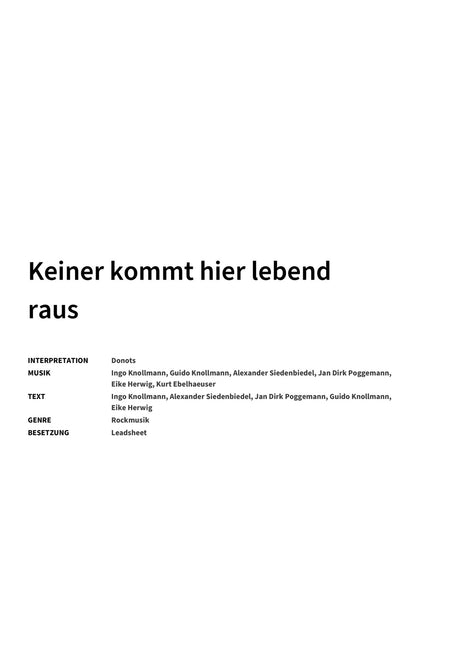 Keiner kommt hier lebend raus - Title Page