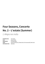 Four Seasons, Concerto No. 2 – L'estate (Summer) - Title Page
